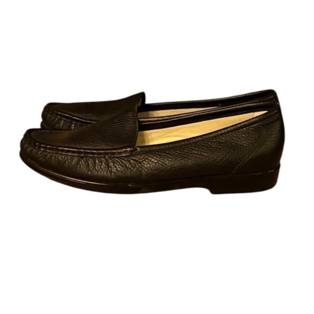 SAS Classic Black Textured Leather Loafers Flats Shoes Size 10S #R872180